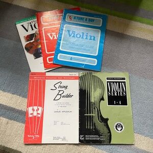 Vintage Violin Beginner Music Lesson Books - Set of 5